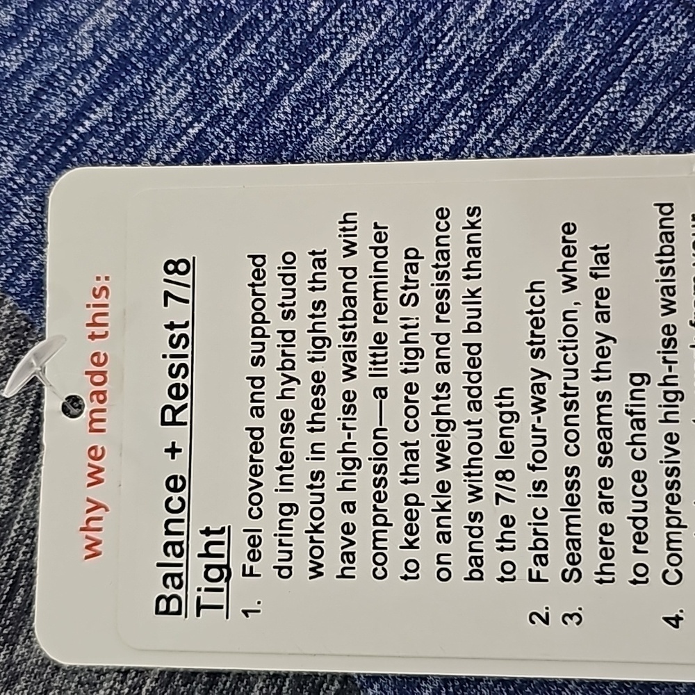 NWT Lululemon Balance Resist 7/8 Tight (25") Midnight Navy White Psychic Size 4 - Picture 5 of 9